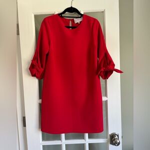 NWOT Charles Henry red dress - knee length with tie sleeve detail